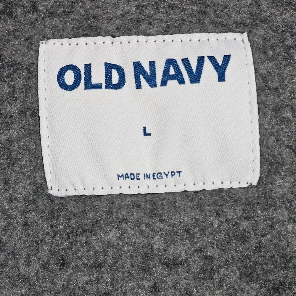 Old Navy Men L Gray Quarter Zip Fleece Pullover Sweater Knit